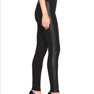 Faux Leather Paneled Ponte Leggings